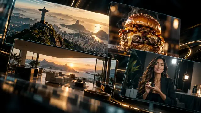 Cenas brasileiras criadas com IA: Cristo Redentor, hambúrguer e influenciadora