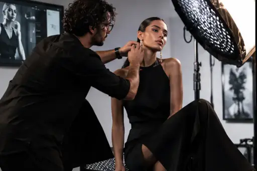 Ensaio de moda em estúdio